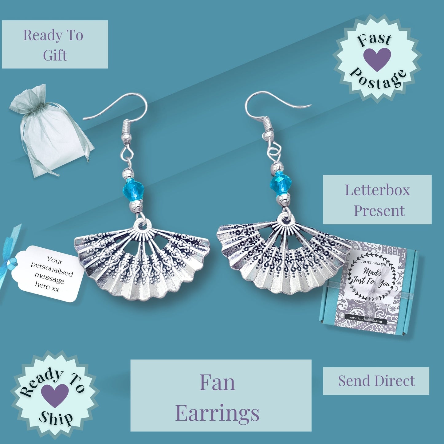 Fan earrings - Silver