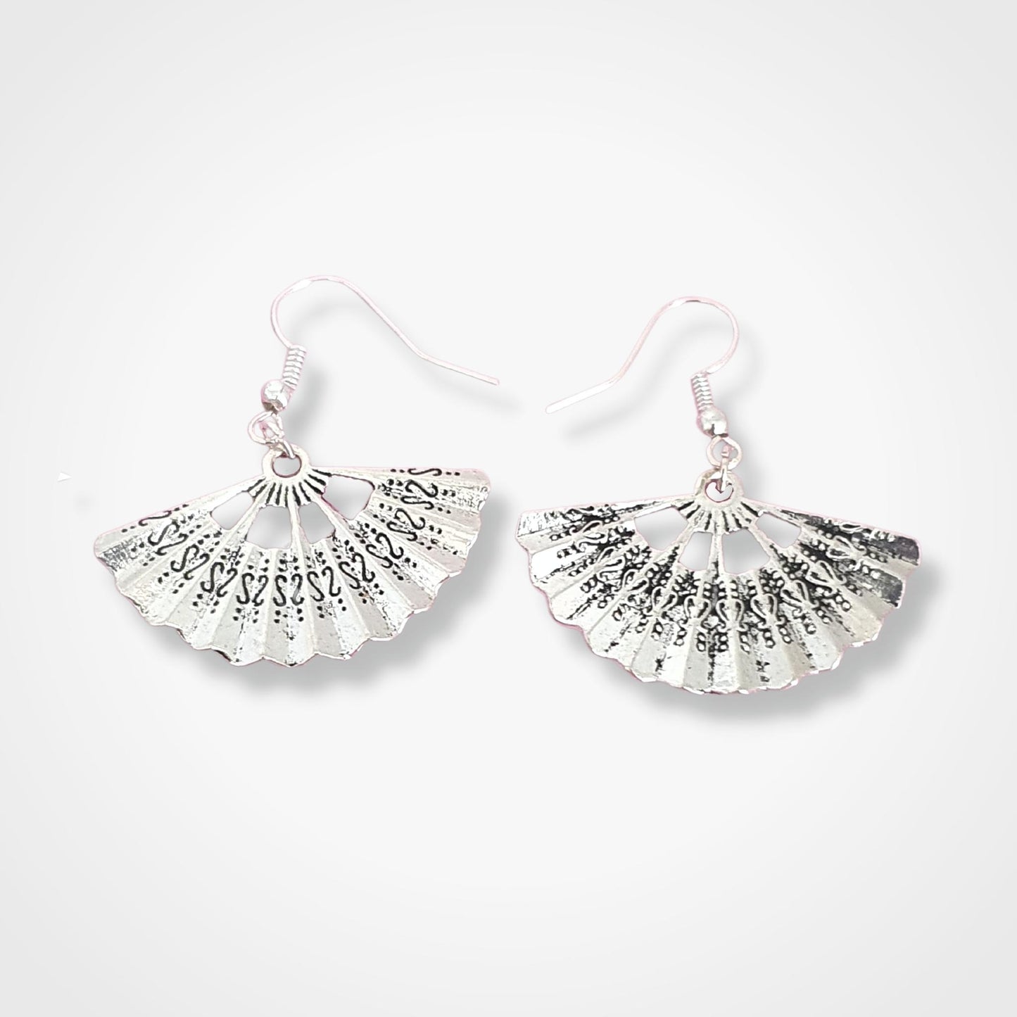 Fan Earrings - Silver