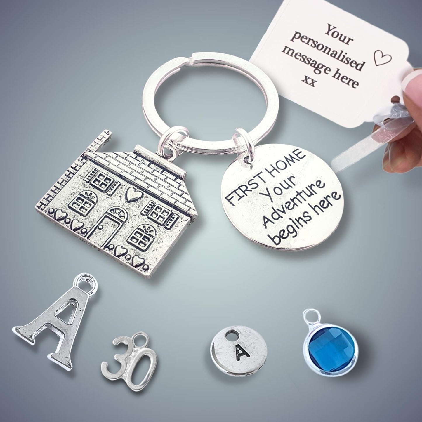 First Home Keyring - Silver