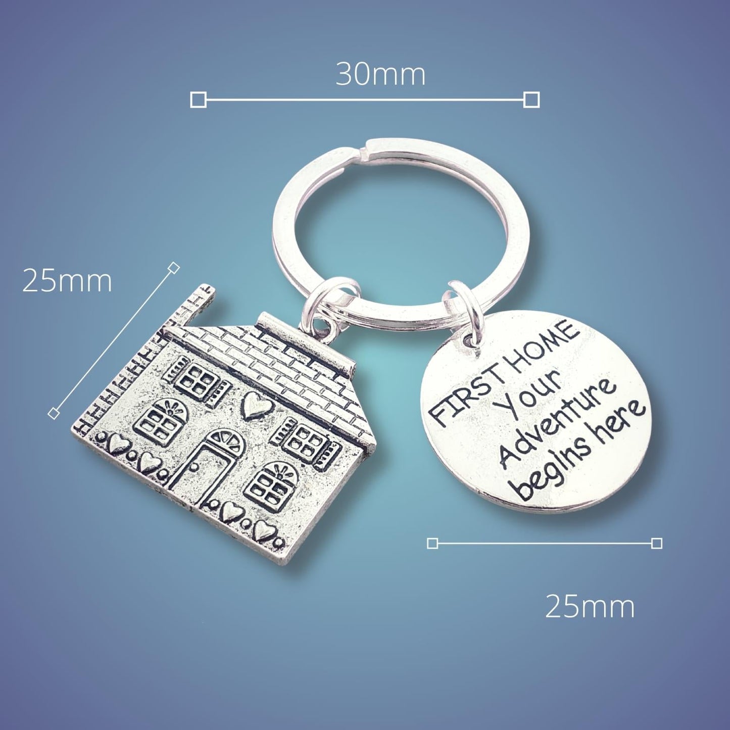 First Home Keyring - Silver