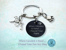 Load image into Gallery viewer, Engraved &#39;When I needed a Hand... I Found Your Paw&#39; Dalmatian Keyring - Silver
