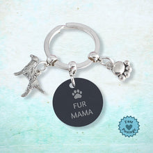 Load image into Gallery viewer, &#39;Fur Mama&#39; Retriever Keyring - Silver
