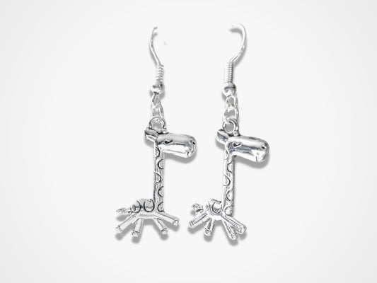 Giraffe Earrings - Silver