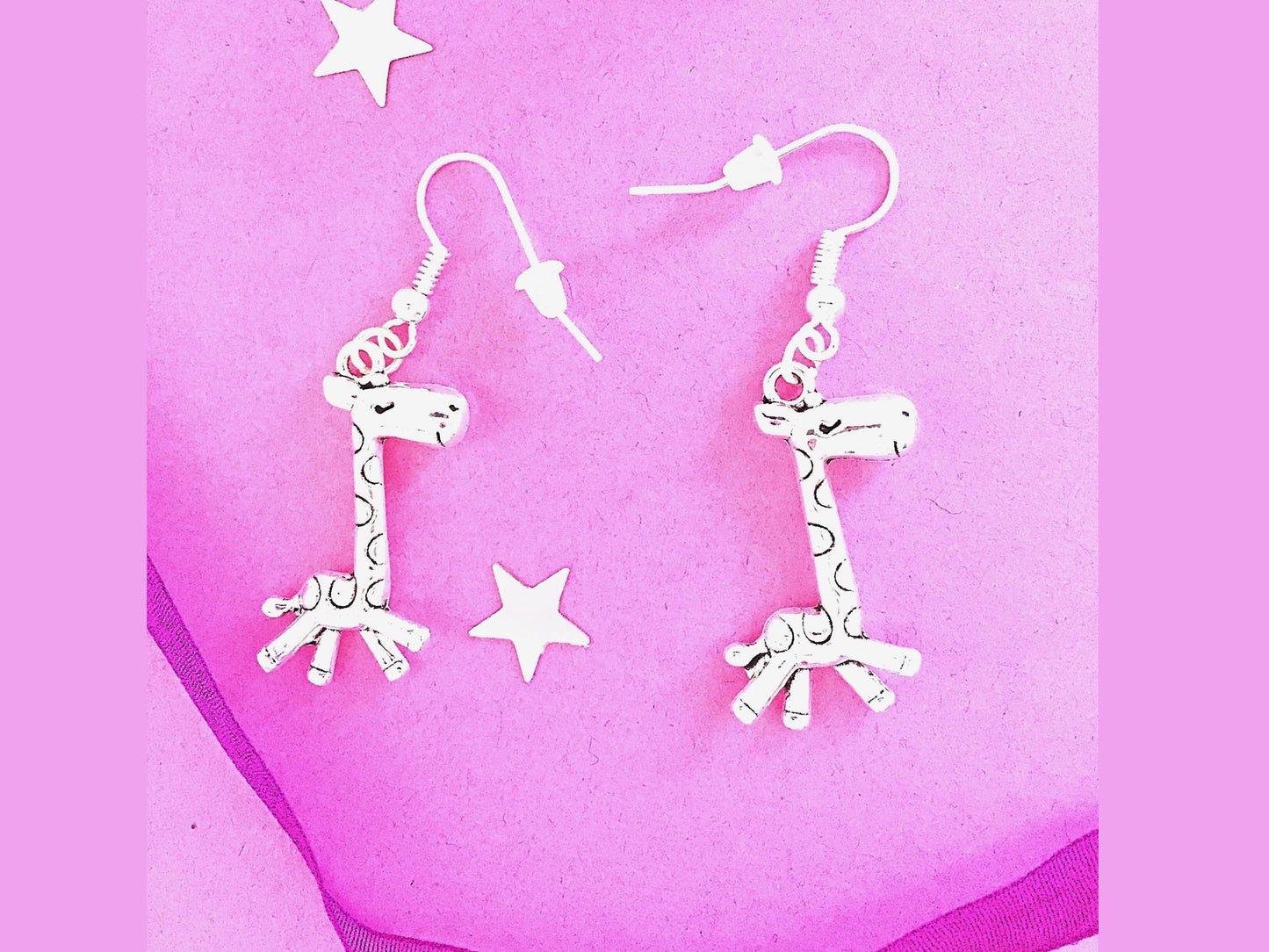 Giraffe Earrings - Silver