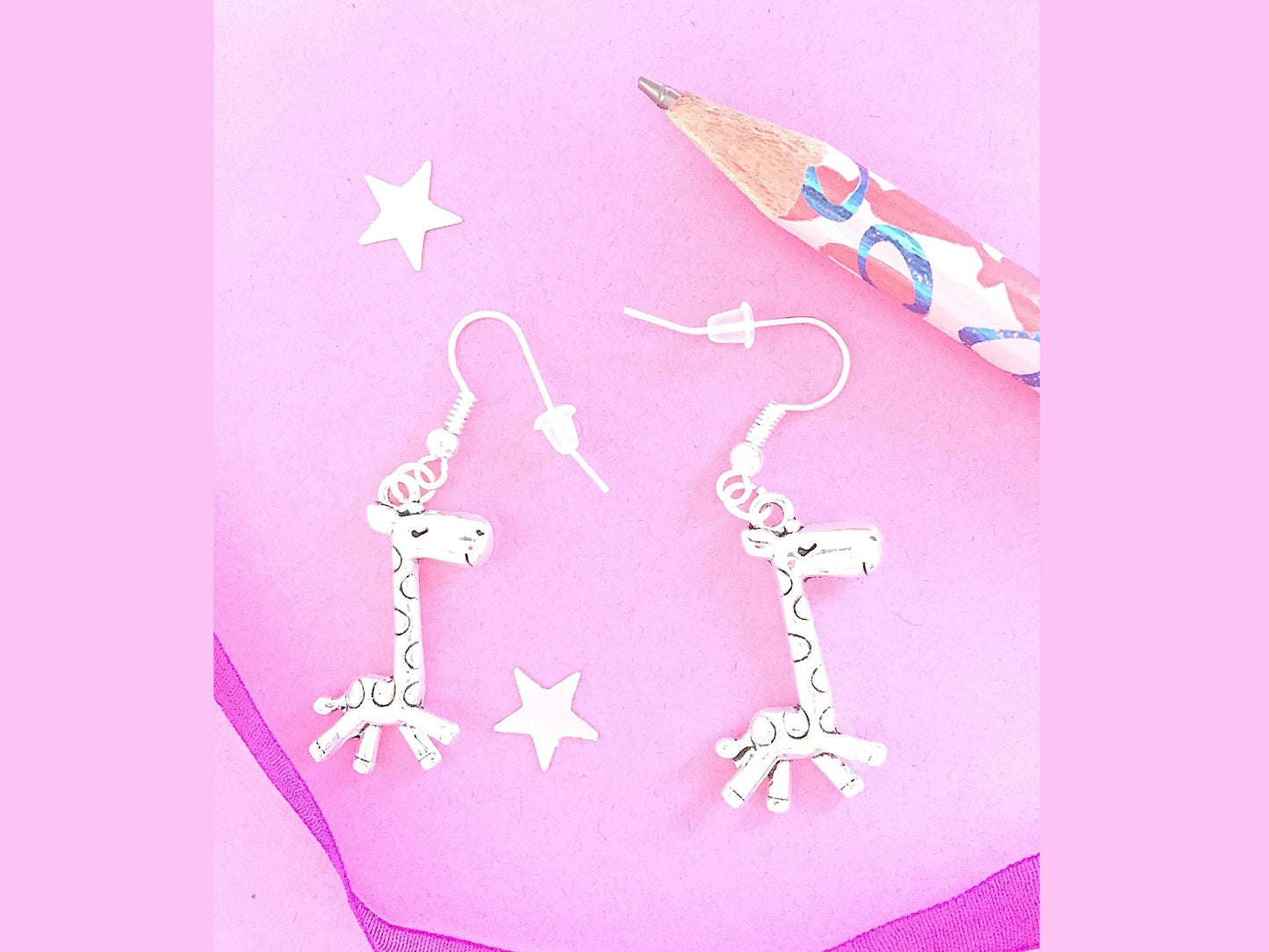 Giraffe Earrings - Silver