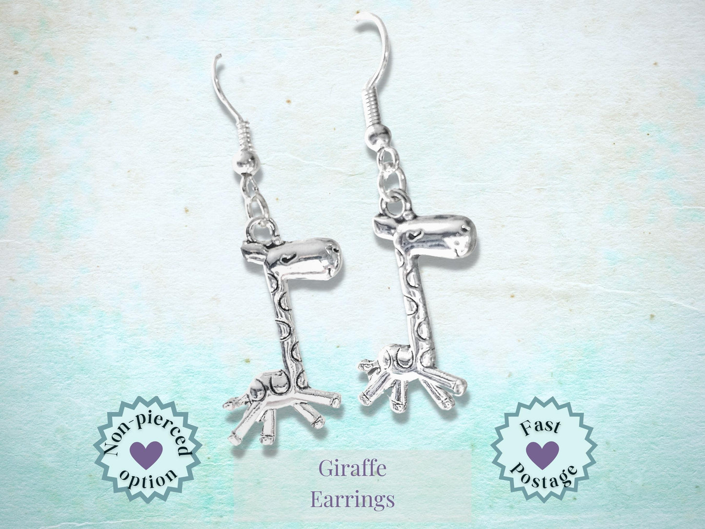 Giraffe Earrings - Silver