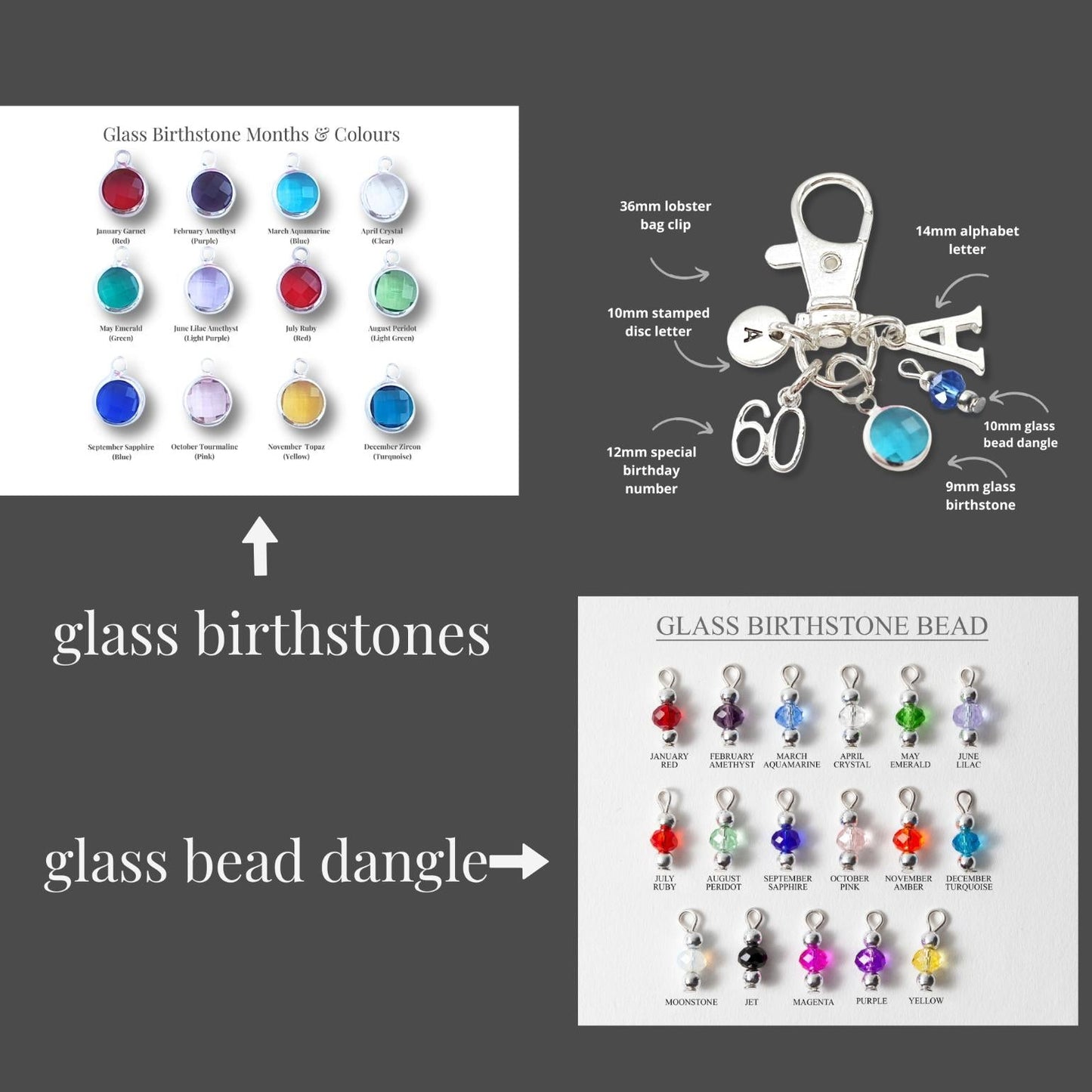 Sparkly Clip On Heart Charm - Silver