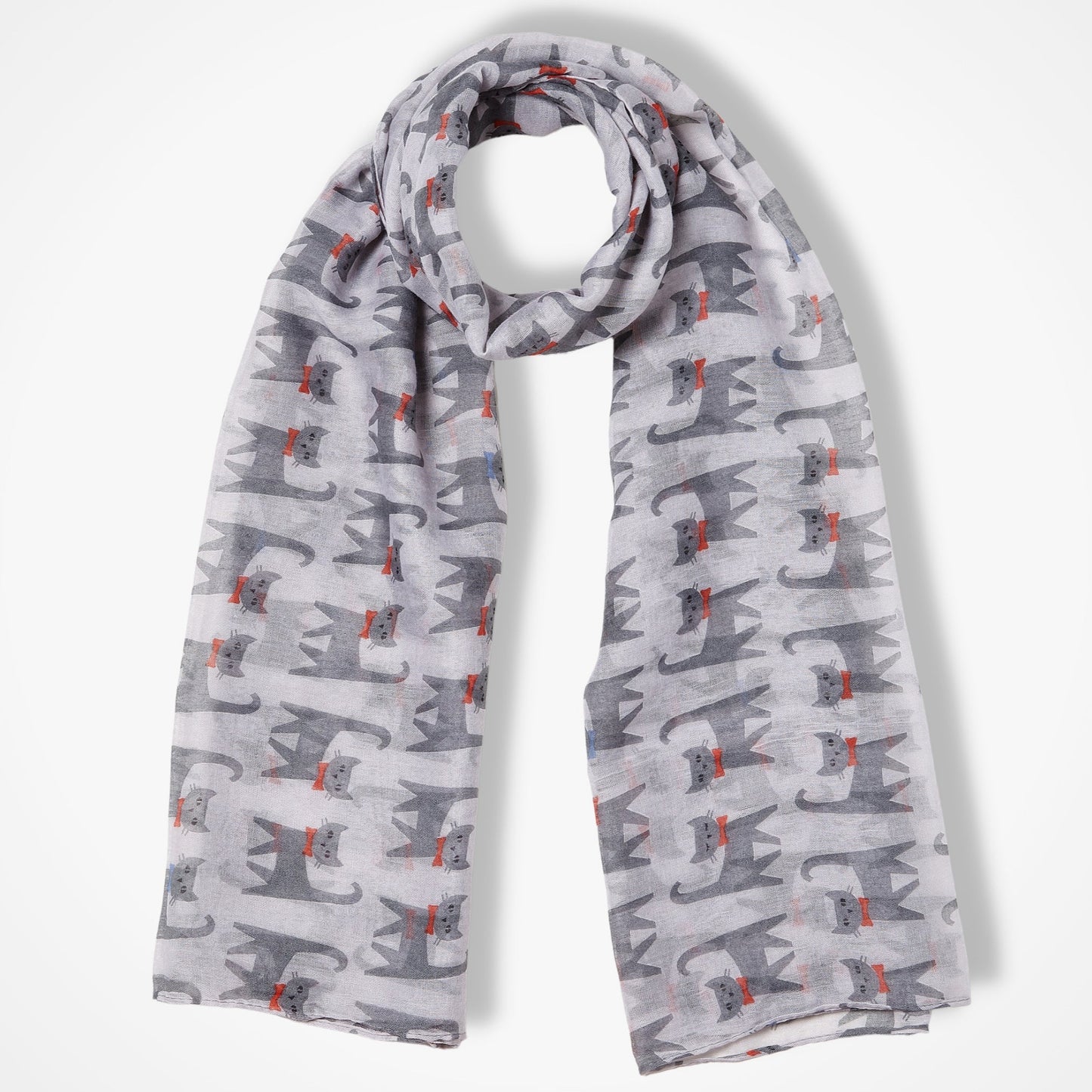 Happy Cats Scarf - Grey