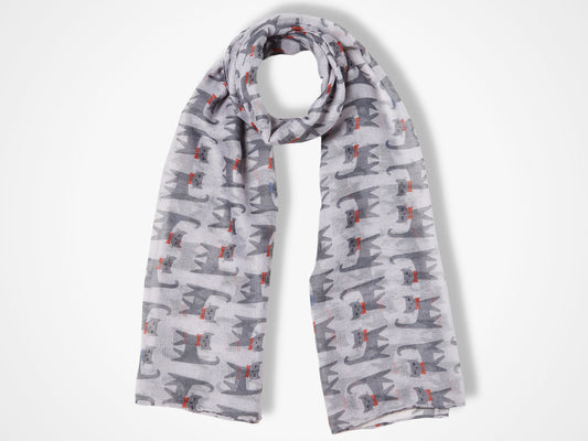 Happy Cats Scarf - Grey