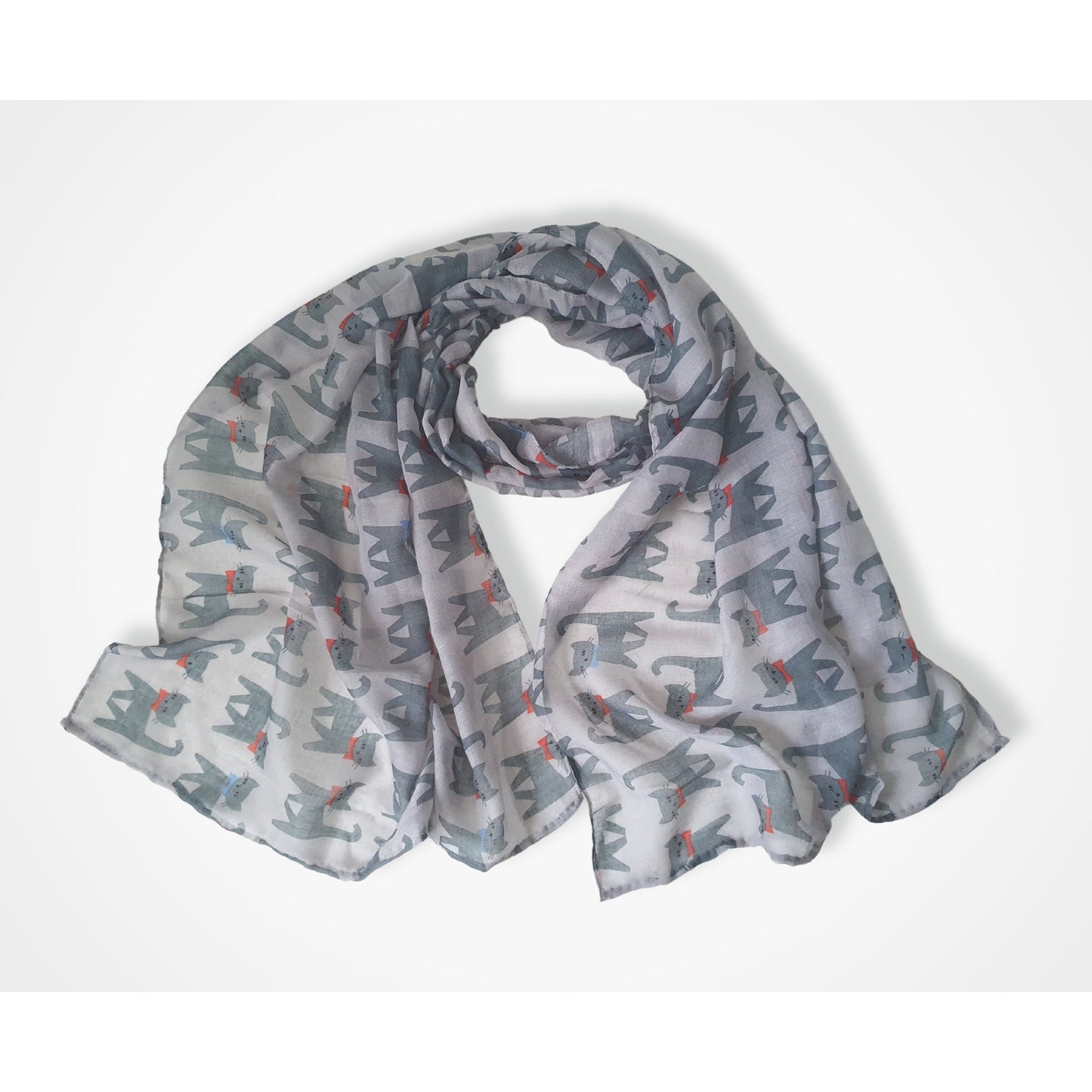 Happy Cats Scarf - Grey