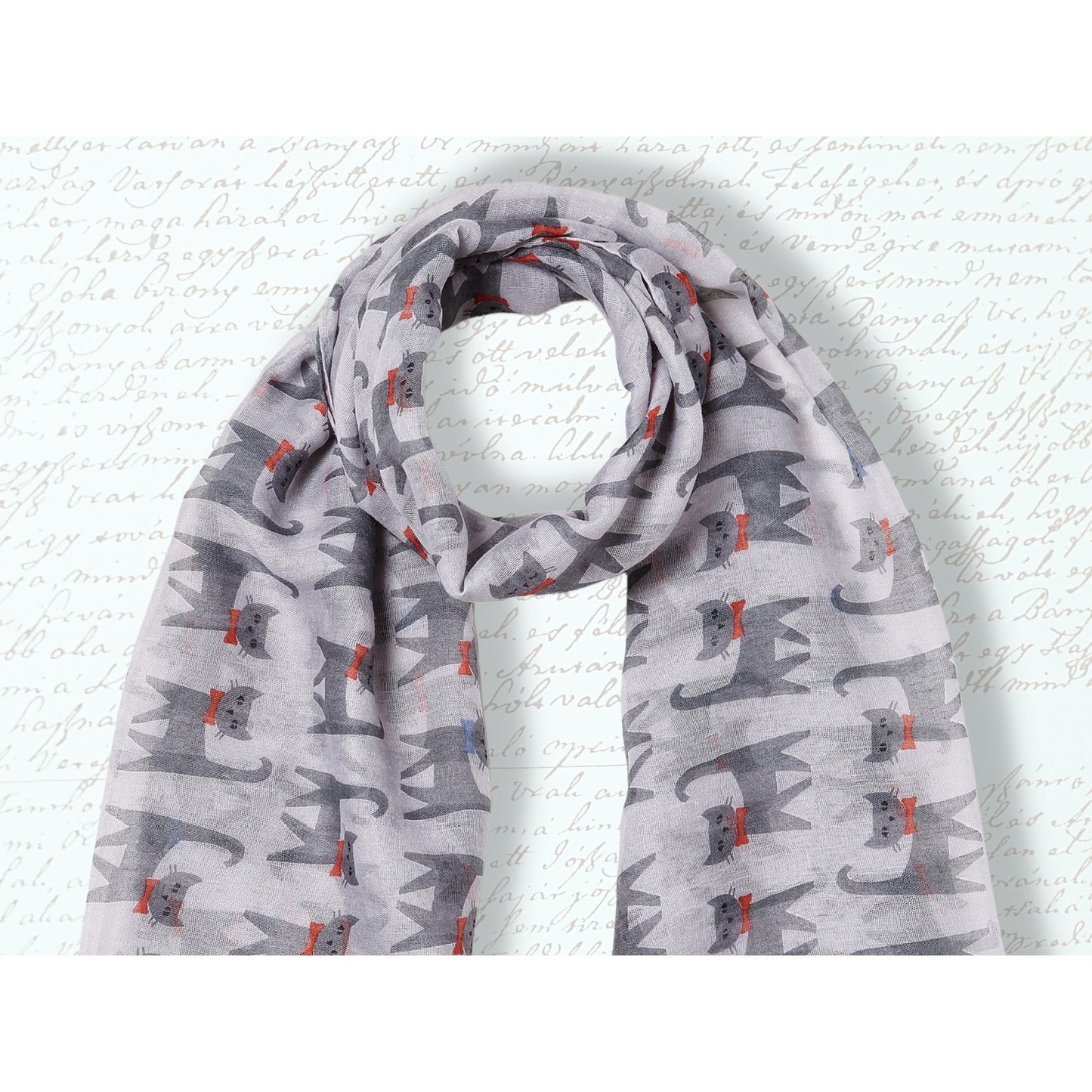 Happy Cats Scarf - Grey