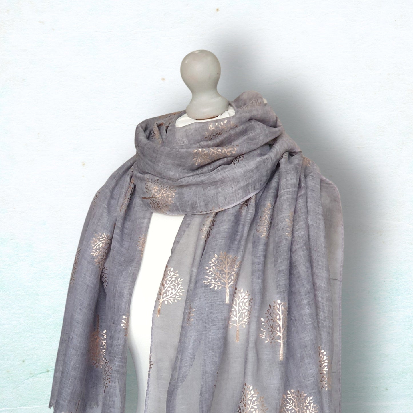 Foil Mulberry Tree Scarf - Grey