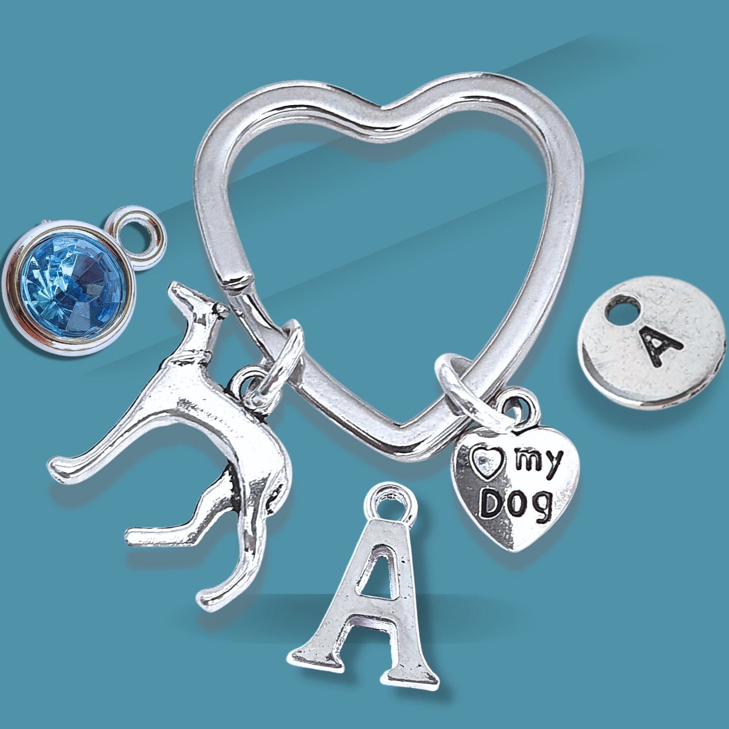 Greyhound Keyring - Silver