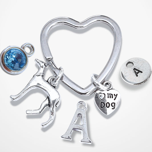 Greyhound Keyring - Silver