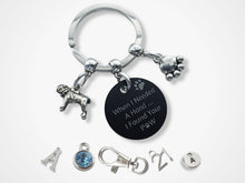 Load image into Gallery viewer, Engraved &#39;When I needed a Hand... I Found Your Paw&#39; Bulldog Keyring - Silver
