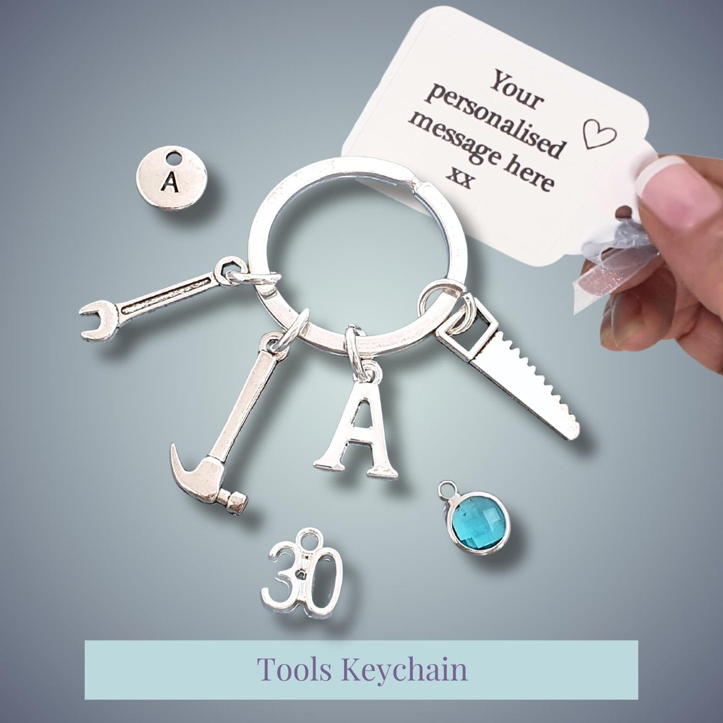 DIY Handyman Keyring - Silver