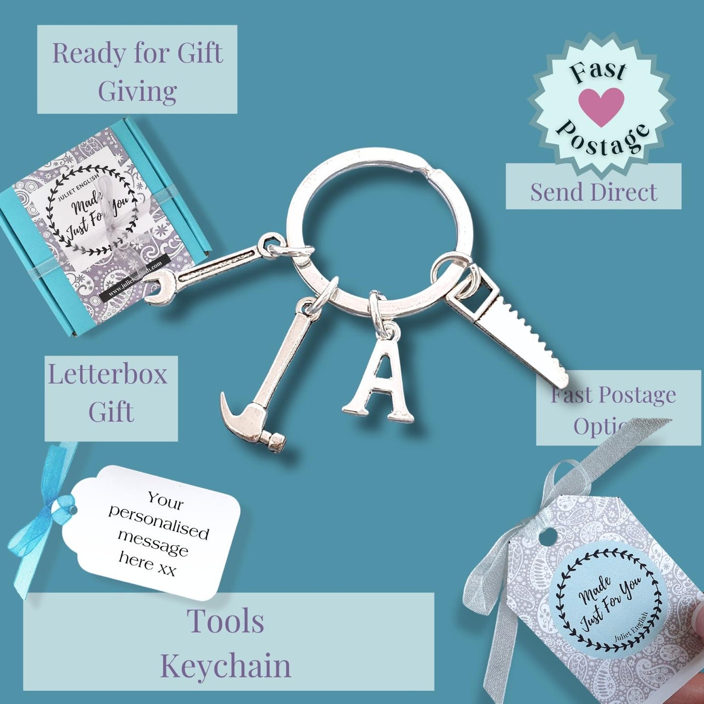 DIY Handyman Keyring - Silver