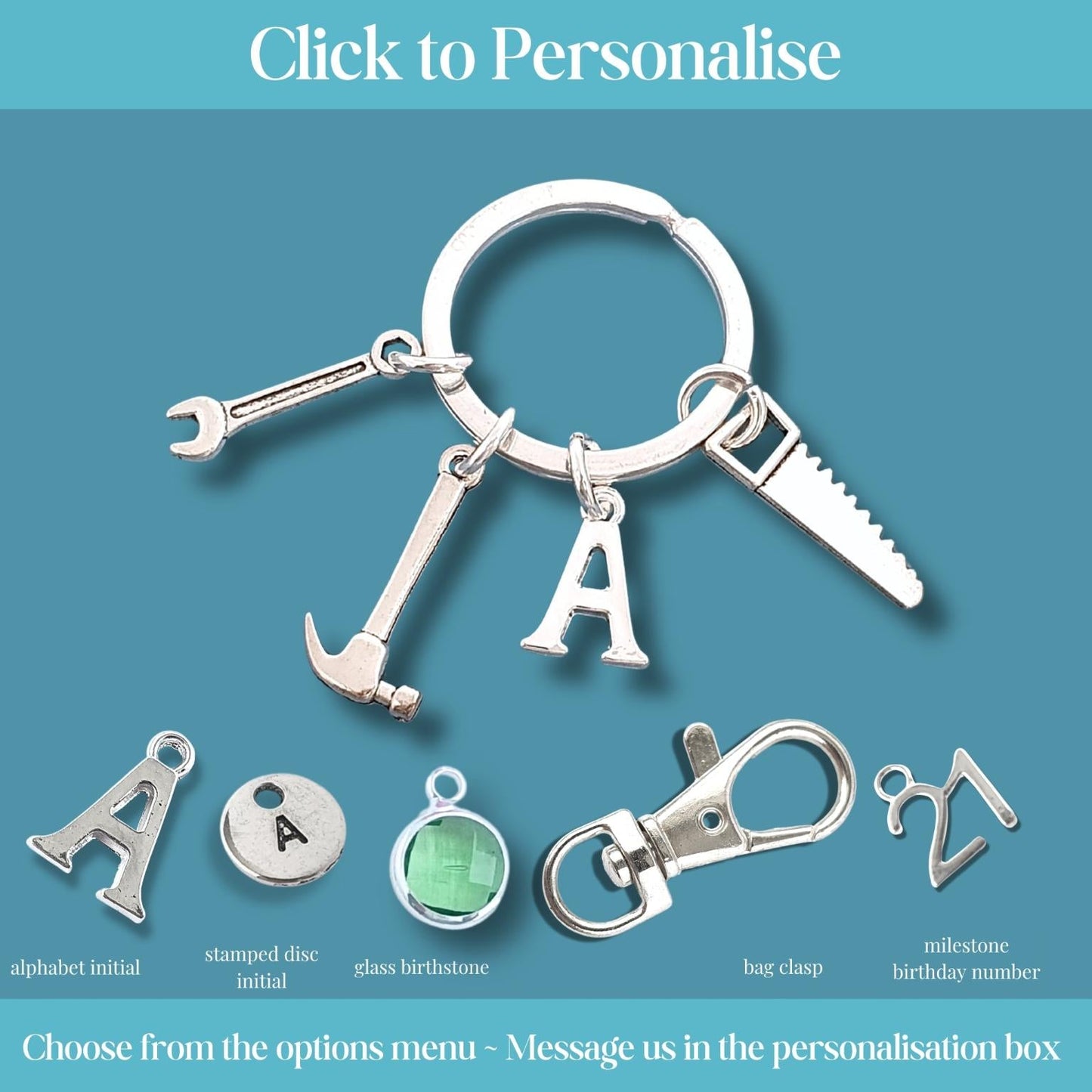 DIY Handyman Keyring - Silver