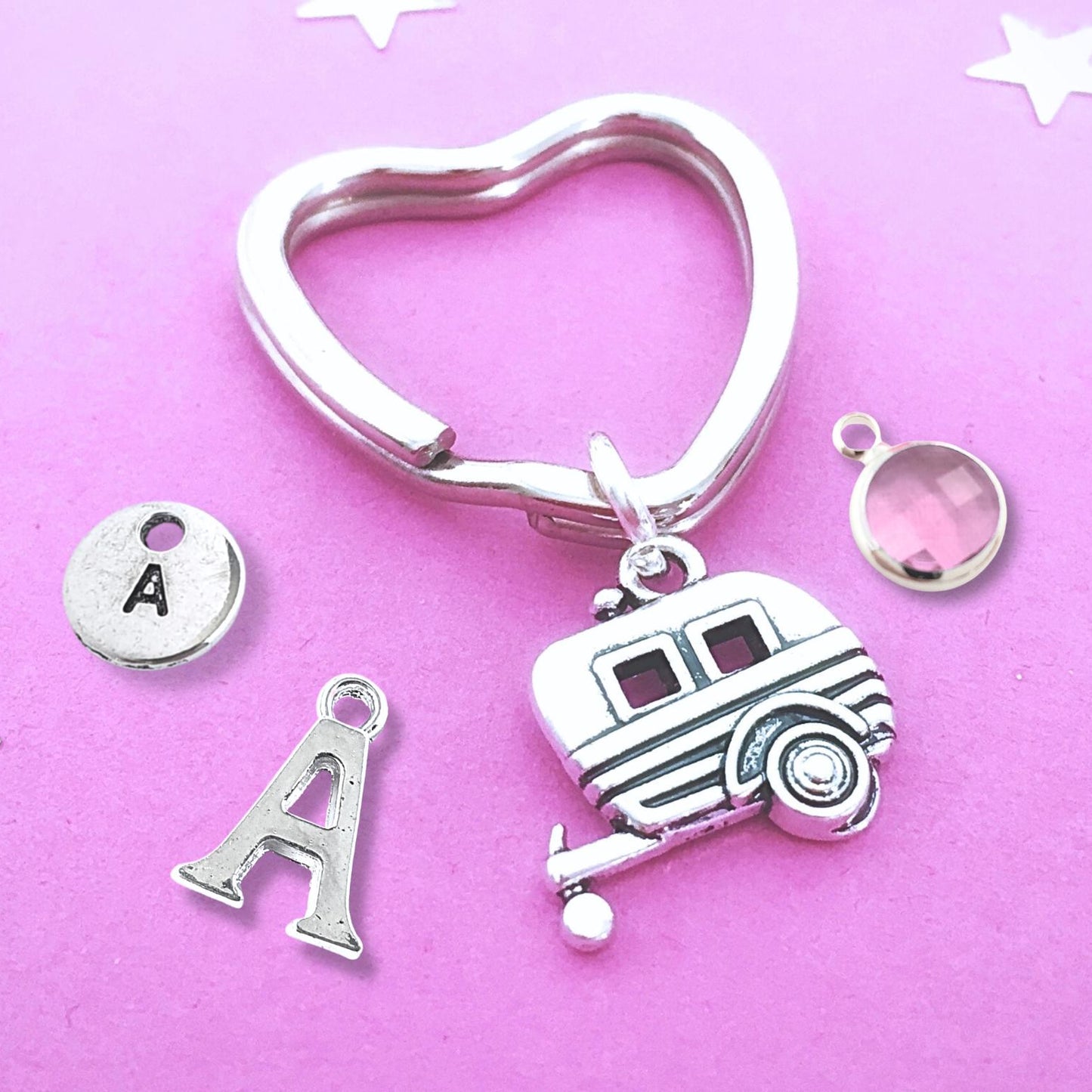 Caravan Keyring - Silver