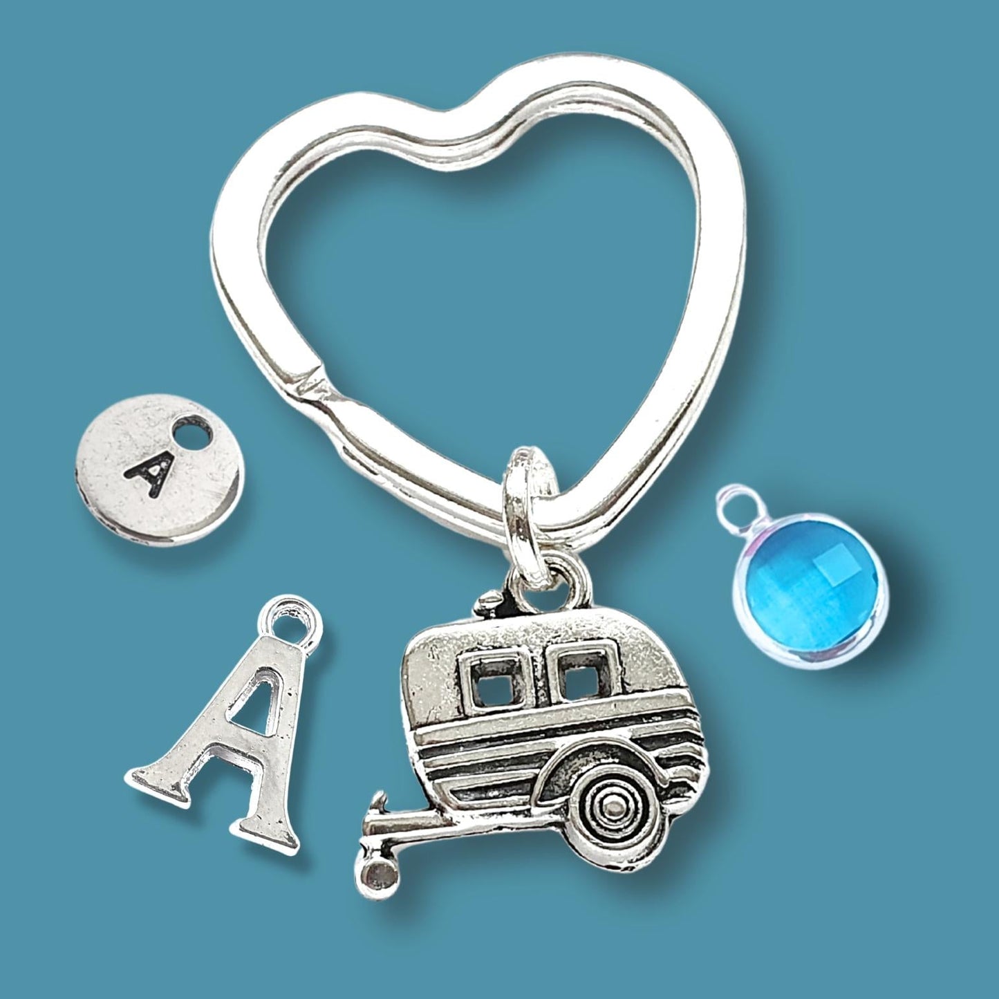 Caravan Keyring - Silver