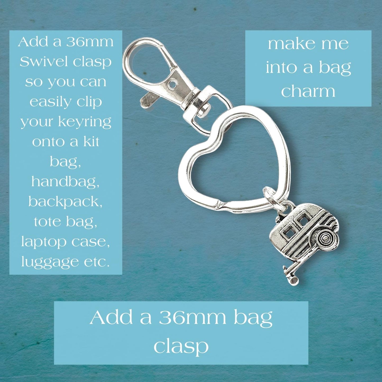 Caravan Keyring - Silver