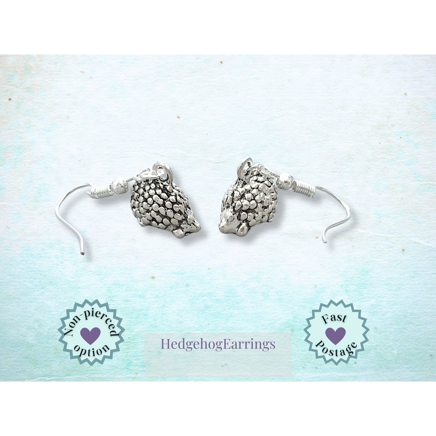 Hedgehog Earrings - Silver