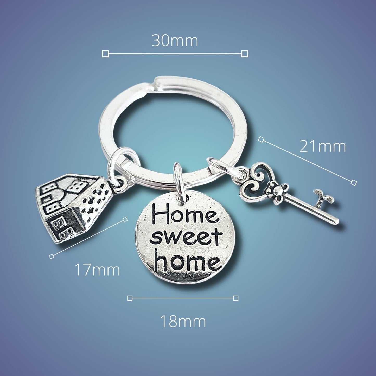 New Home Keyring - Silver