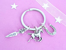 Load image into Gallery viewer, Horse Rider Keyring - Silver
