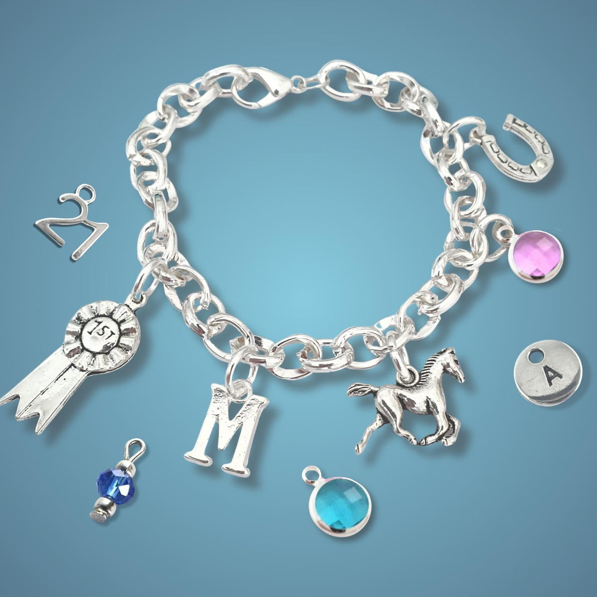 Horse Charm Bracelet - Silver