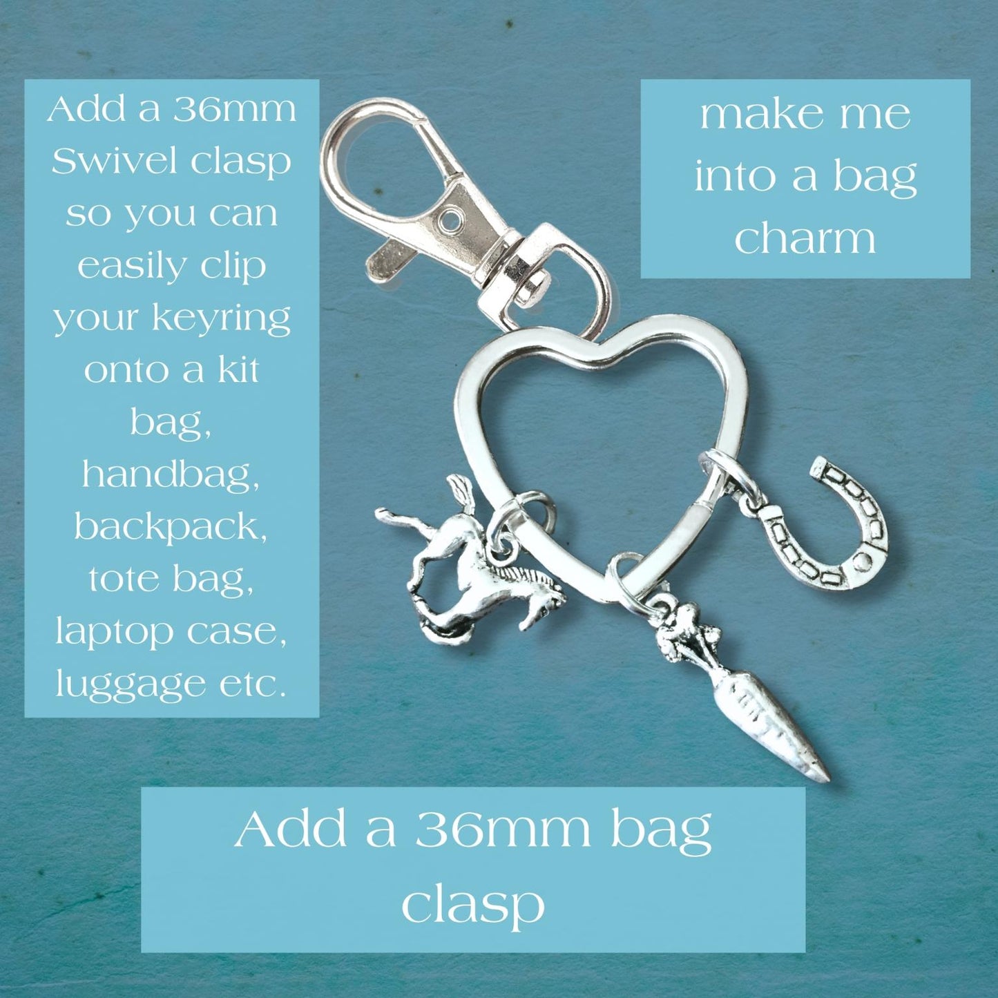 Horse Rider Keyring - Silver