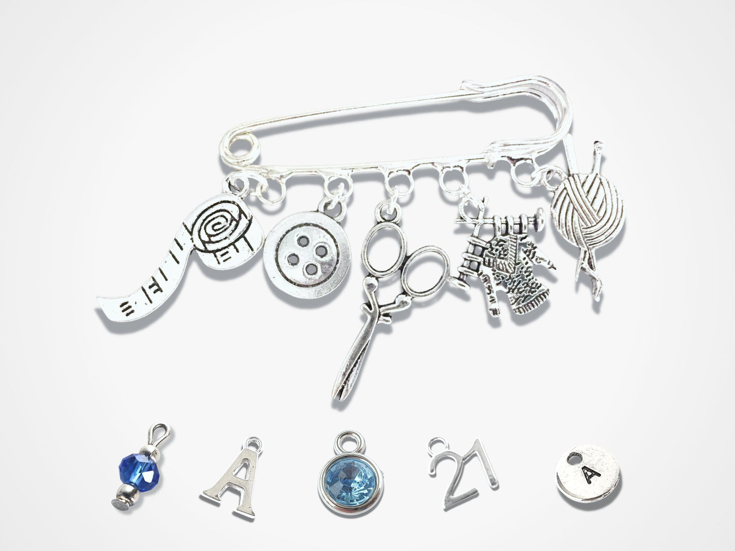 Knitting Brooch - Silver