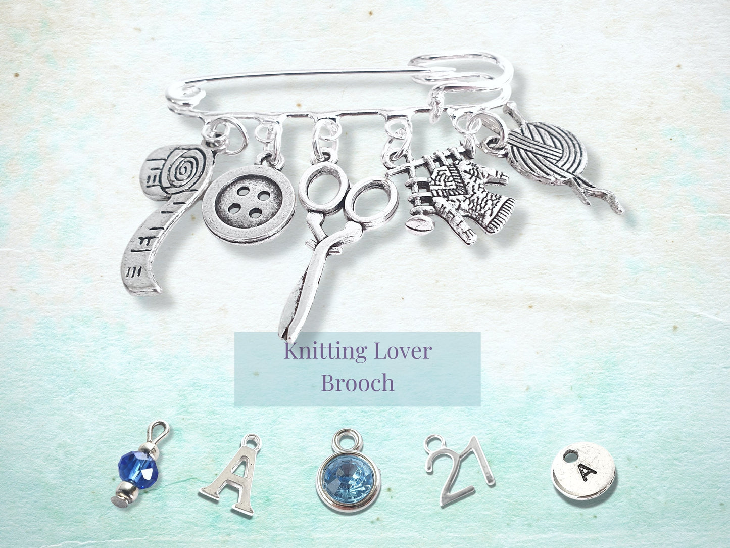 Knitting Brooch - Silver