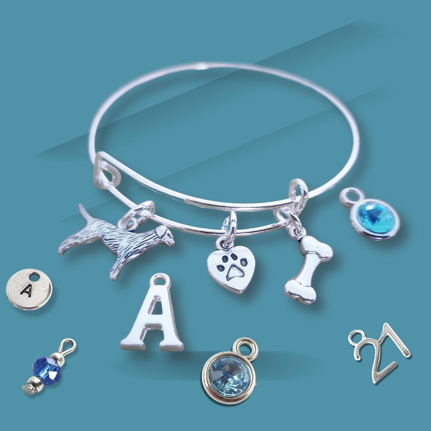 Labrador Dog Bangle - Silver