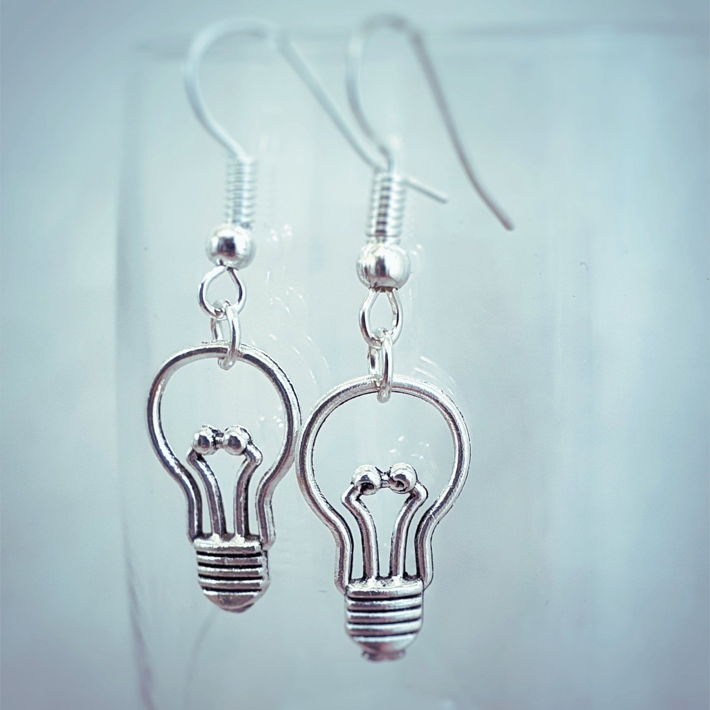 Light Bulb Earrings - Silver