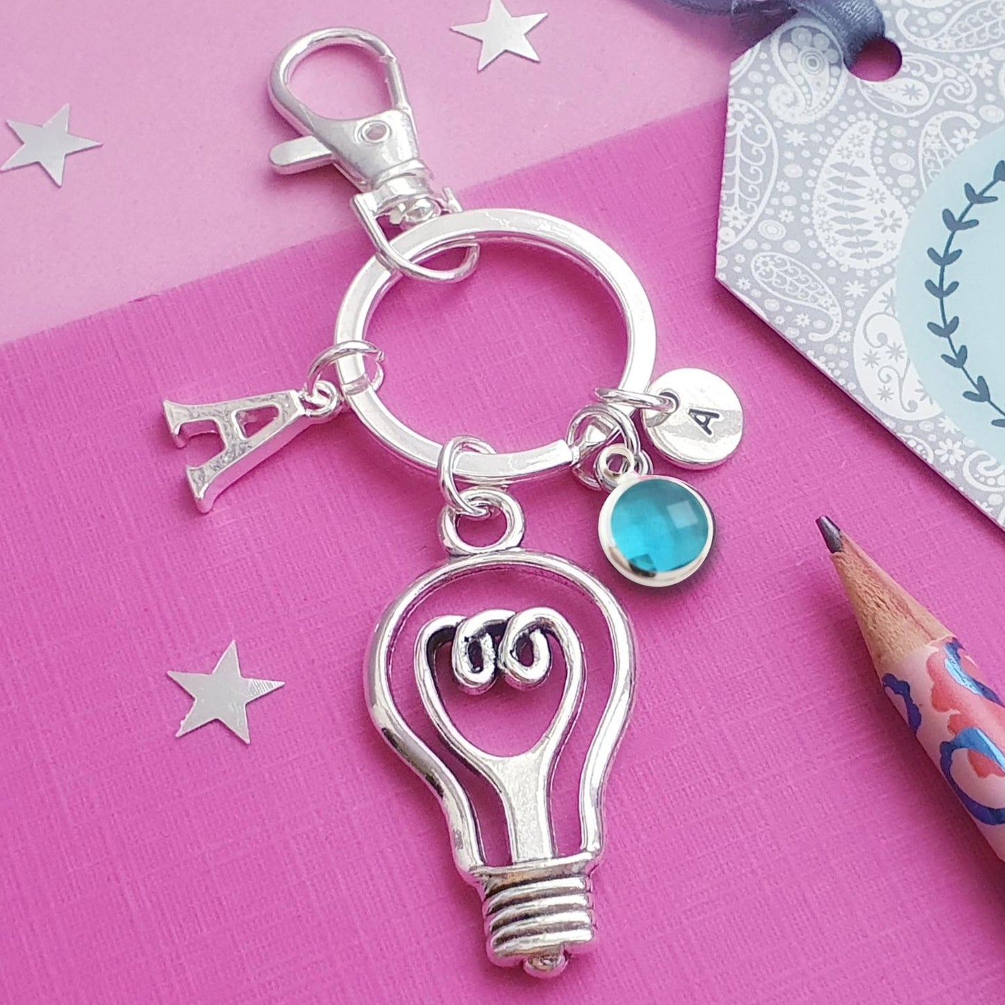 Lightbulb Keyring - Silver