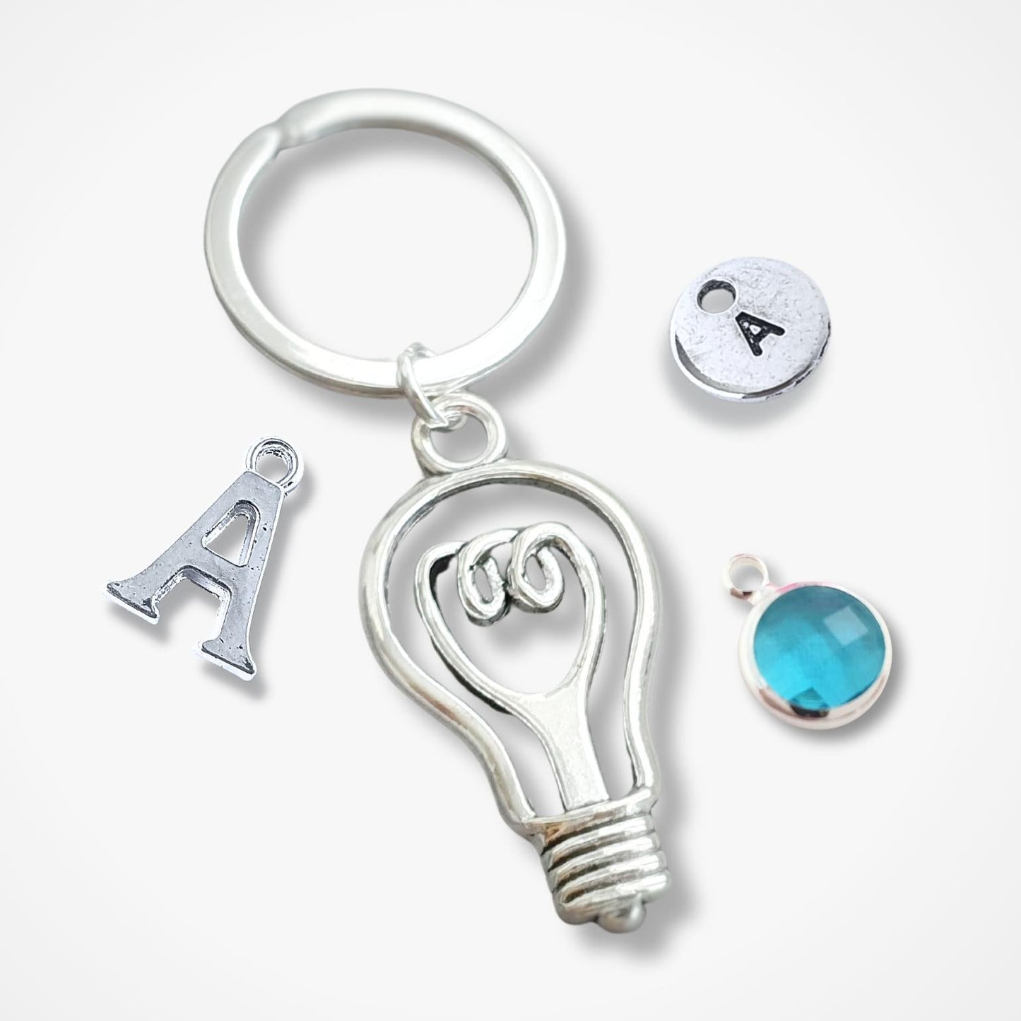 Lightbulb Keyring - Silver