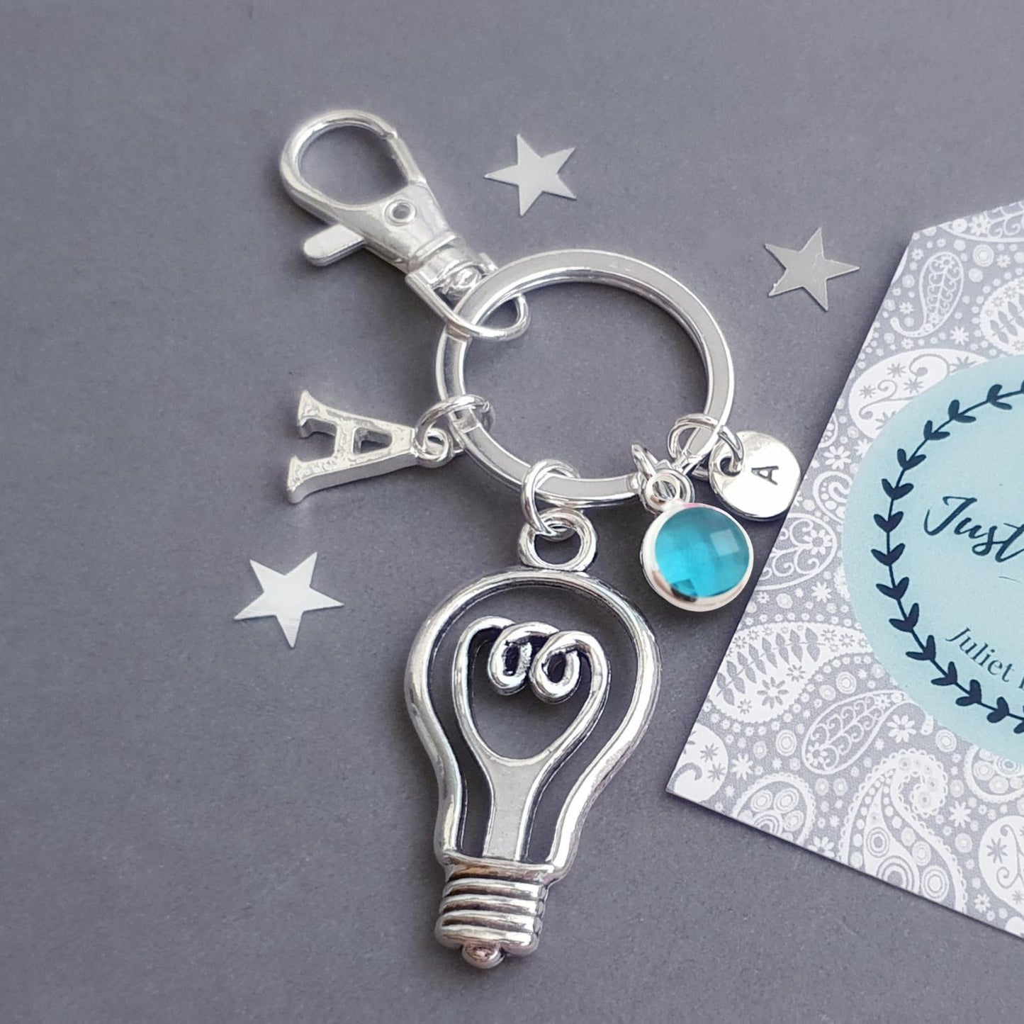 Lightbulb Keyring - Silver