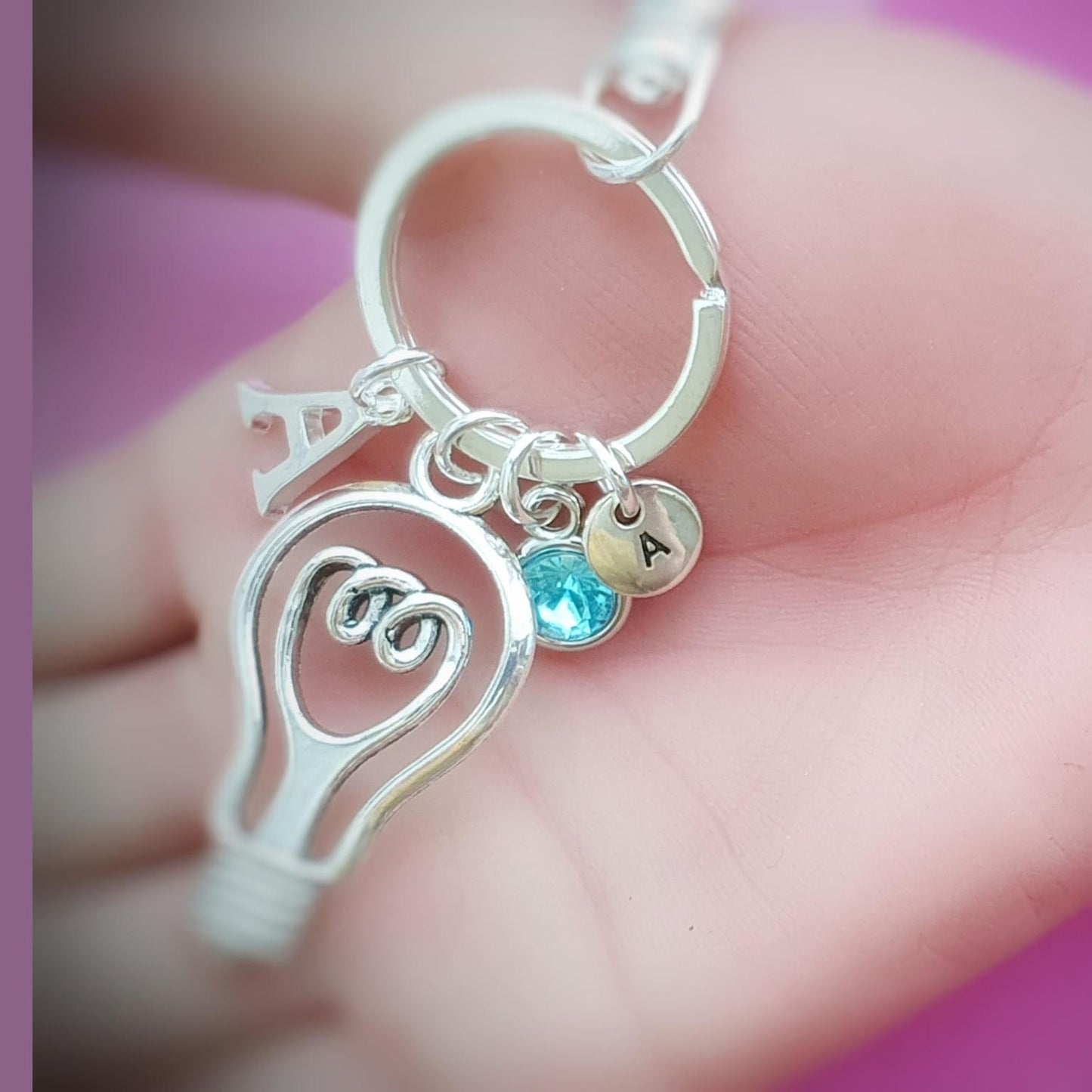 Lightbulb Keyring - Silver