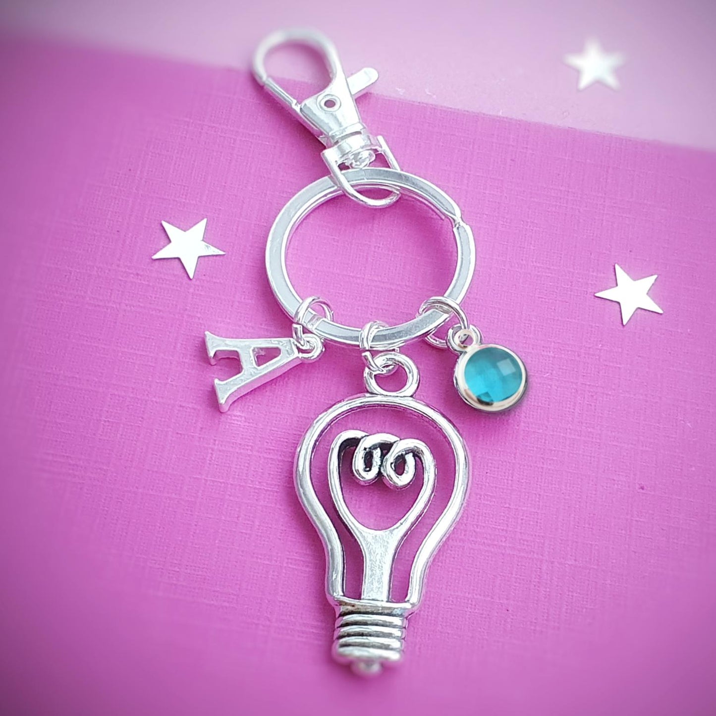Lightbulb Keyring - Silver