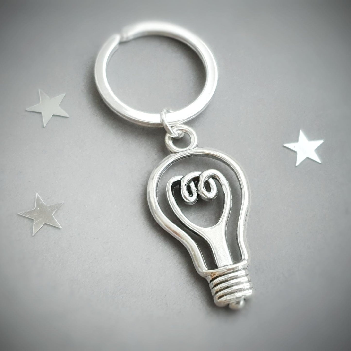 Lightbulb Keyring - Silver