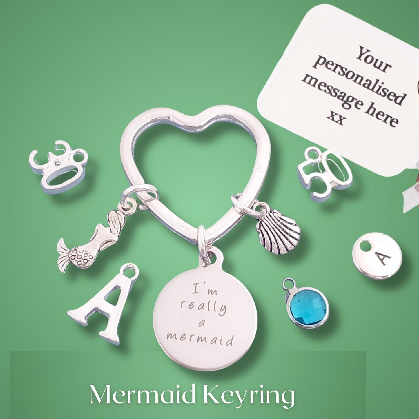 I'm Really A Mermaid Keyring - Silver