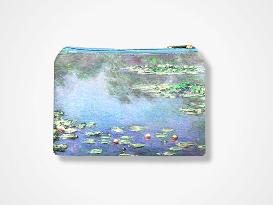 Monet's Water Lilies Make Up/Cosmetics Bag - Blue