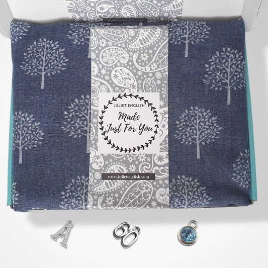 Lightweight Tree Print Scarf - Denim Blue