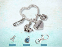 Load image into Gallery viewer, Cute Mummy Charm Keyring - Silver
