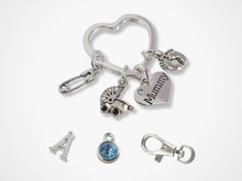 Load image into Gallery viewer, Cute Mummy Charm Keyring - Silver
