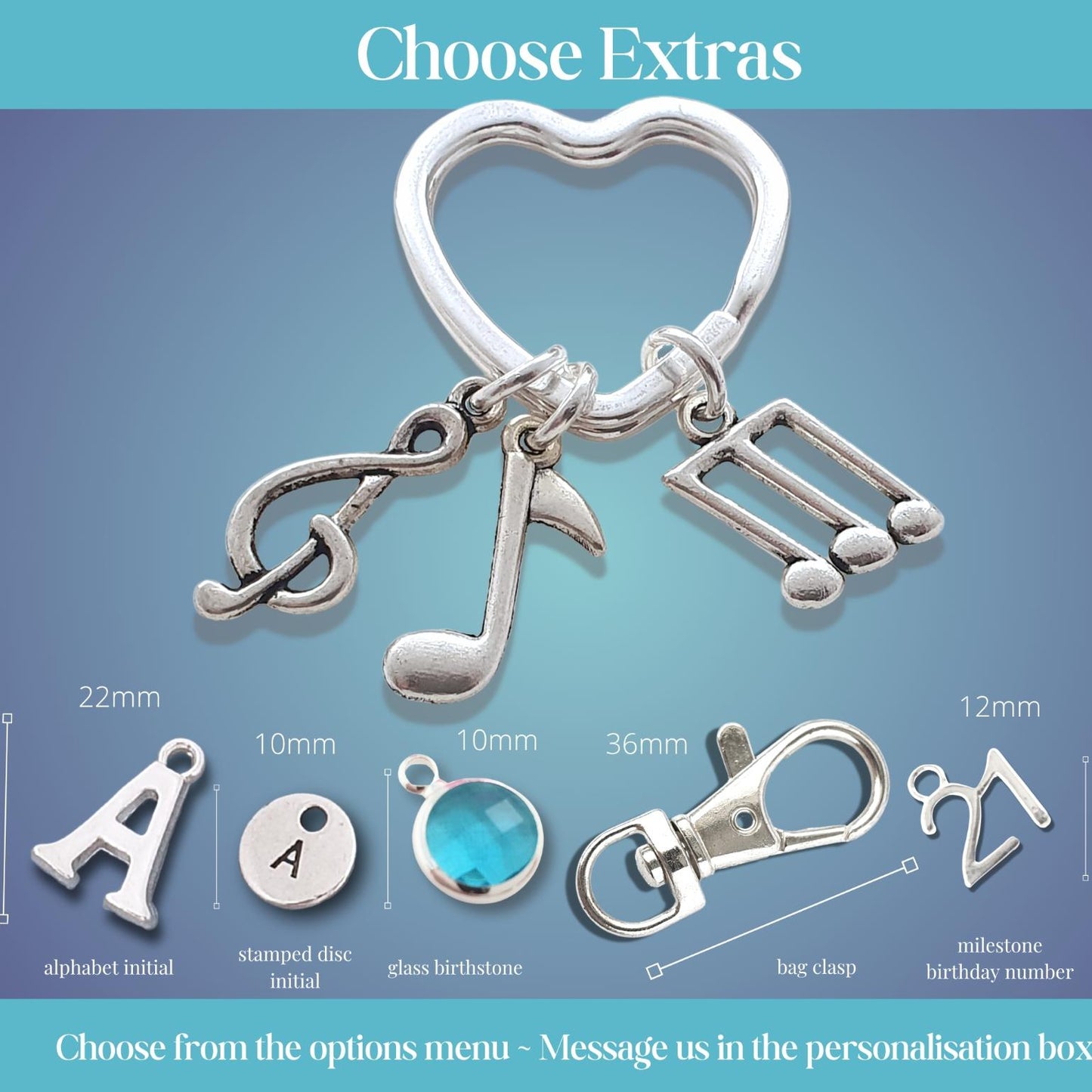 Music Lover Keyring - Silver
