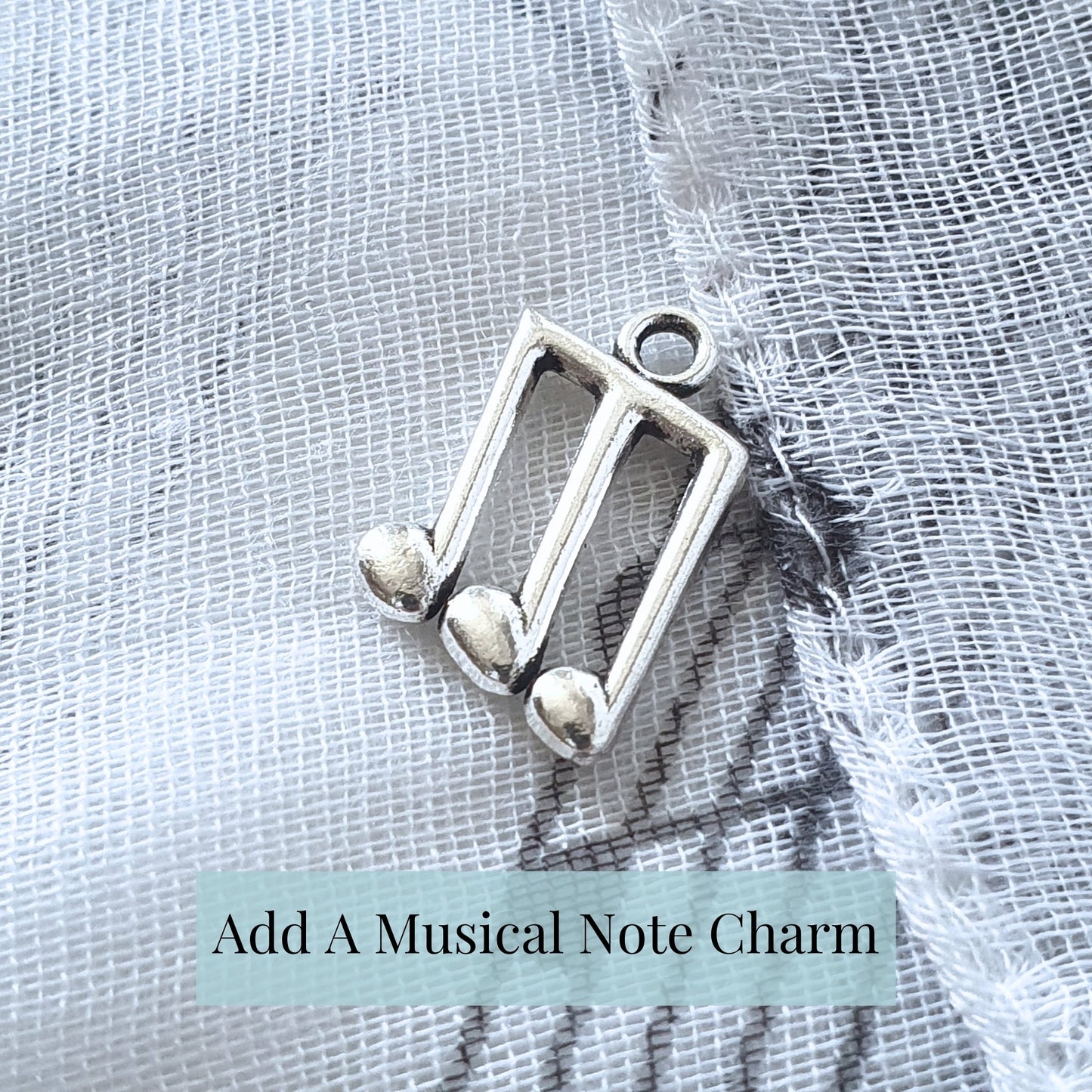  Musical Notes Scarf - White