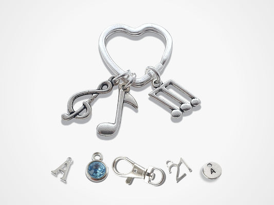 Music Lover Keyring - Silver