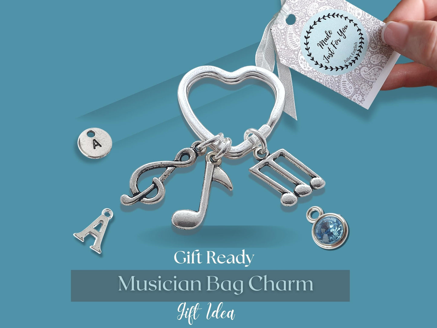 Music Lover Keyring - Silver