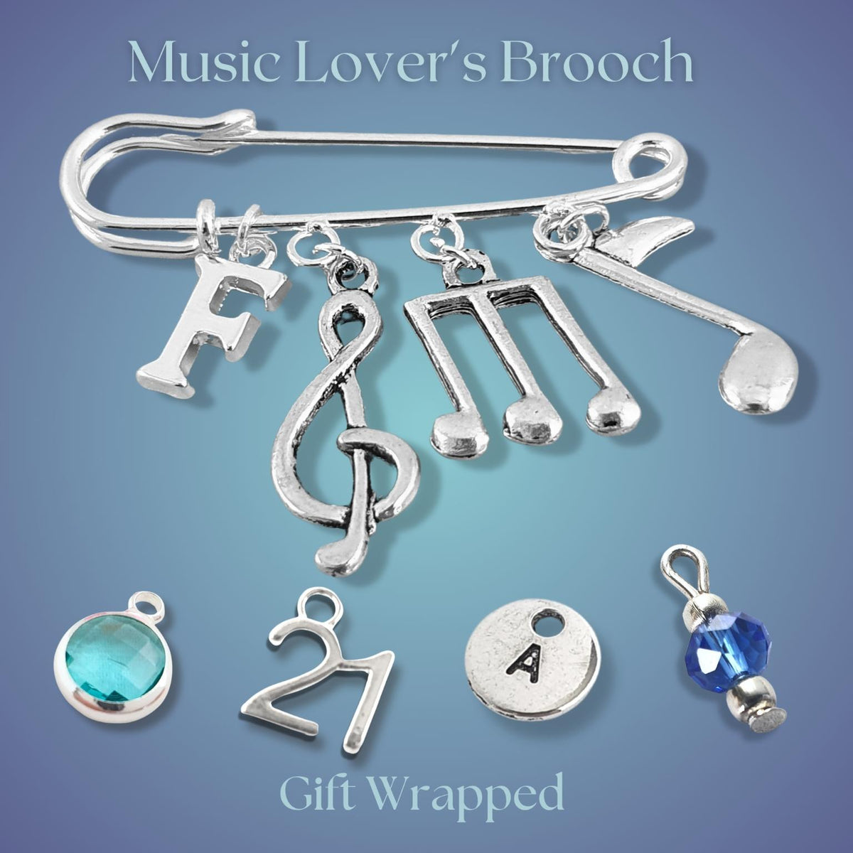 Music Lovers Brooch - Silver